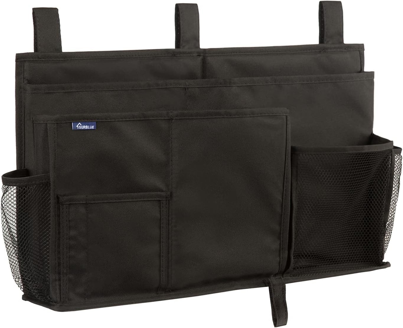 Caddy Hanging Organizer Bedside Storage Bag for Bunk and Hospital Beds, Black, L