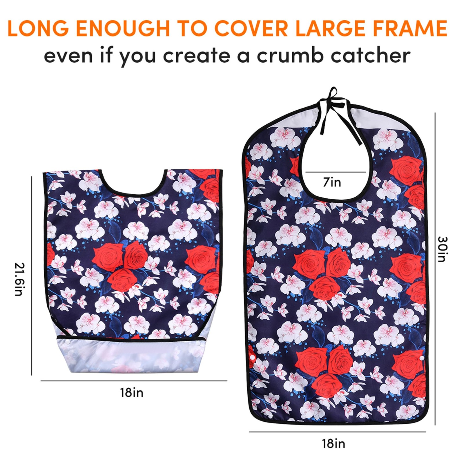Oulisen 3 Pcs Adult Bibs For Women With Crumb Adult, Flower and Butterfly
