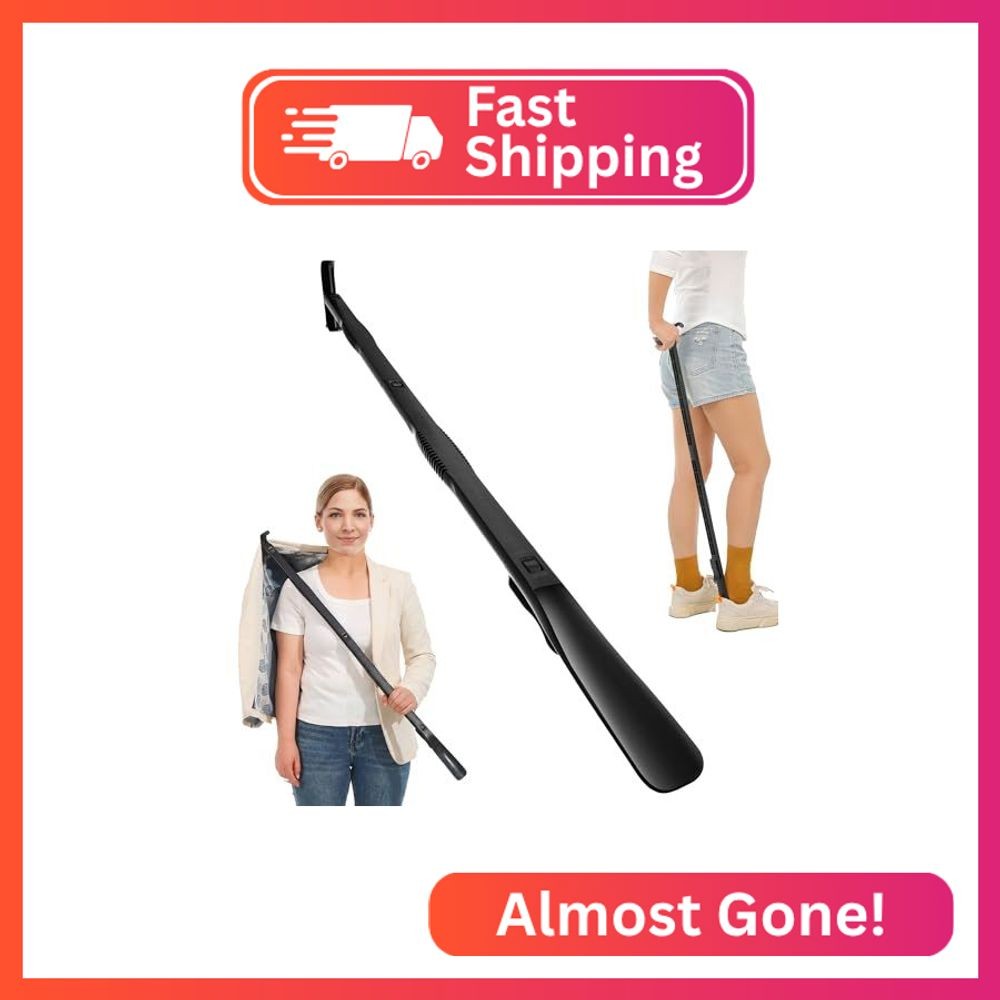 36 Inch Adjustable Long Handled Shoe Horn – Dressing Stick Aid for Seniors, Disa