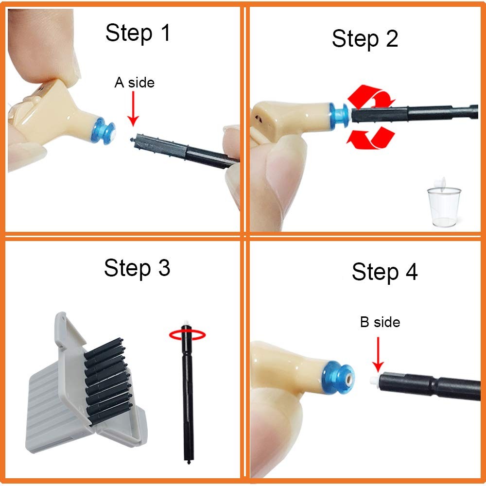Hearing aid Wax Guards Filters Cerumen Stop 24 Count (Pack of 3), gray