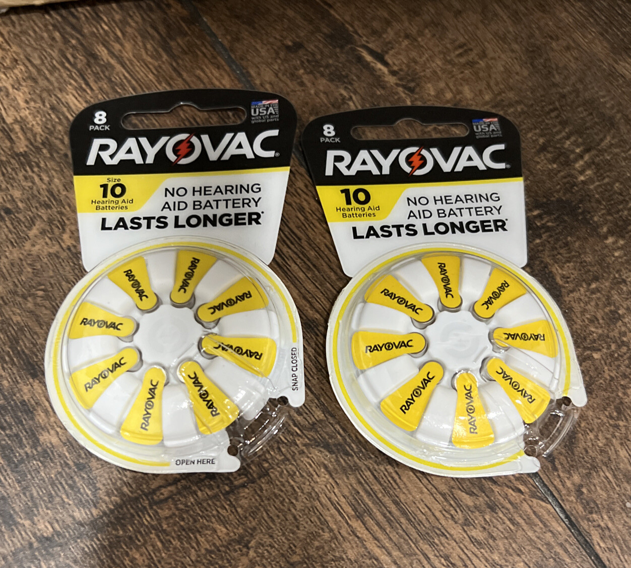 Lot of 2 – Rayovac 8 Pack of #10 Hearing Aid Batteries EXP 2024