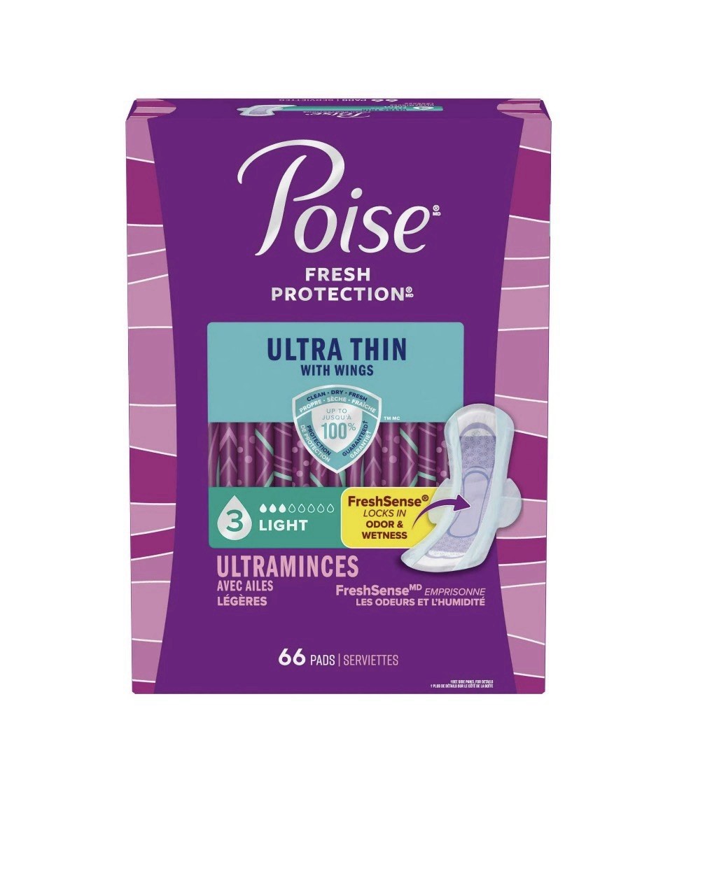 Poise Ultra Thin Pads (1) – The Honey Pot Anti-Itch (1) – Secret Whole Body (2)