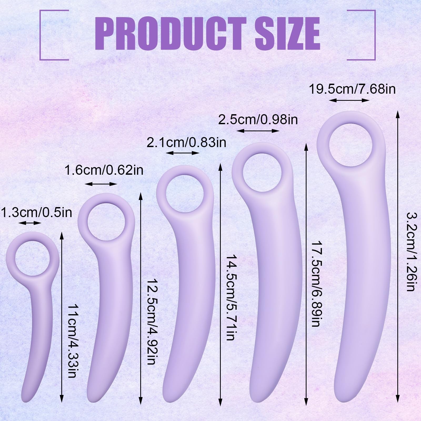 5 Size Silicone Pelvic Floor Muscle Dilator Exerciser Trainer Set Silicone Dilat