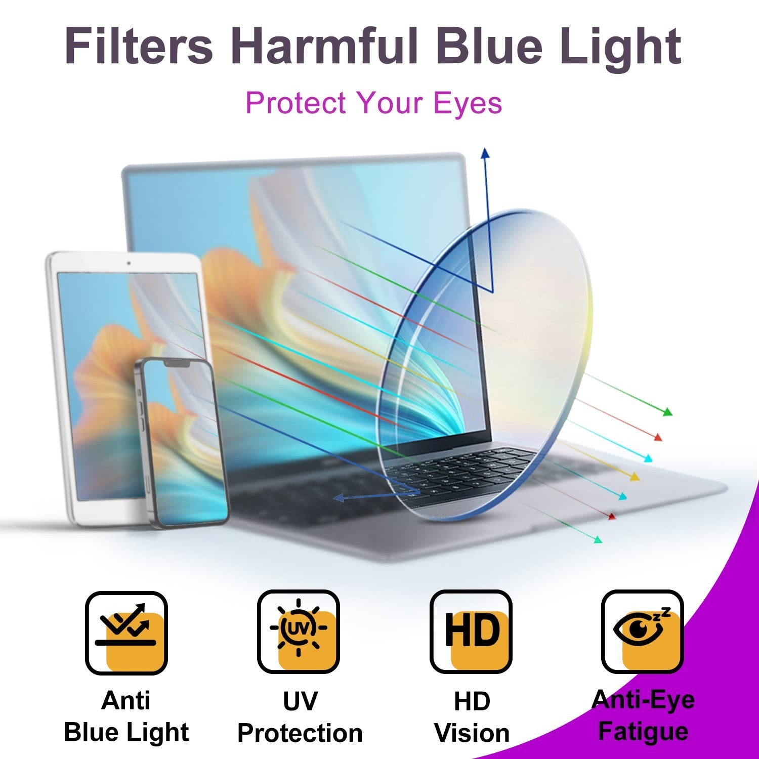 VISOONE Blue Light Blocking Glasses Square with Anti Computer Glare for Gamin…