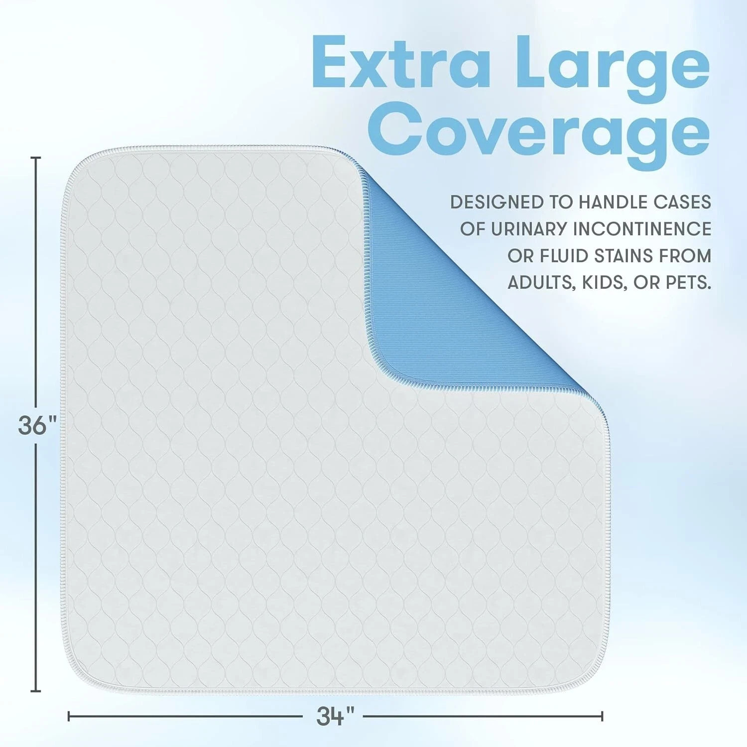 Incontinence Bed Pads 18×24 inches Washable Pee Pads for Adults, Kids A3