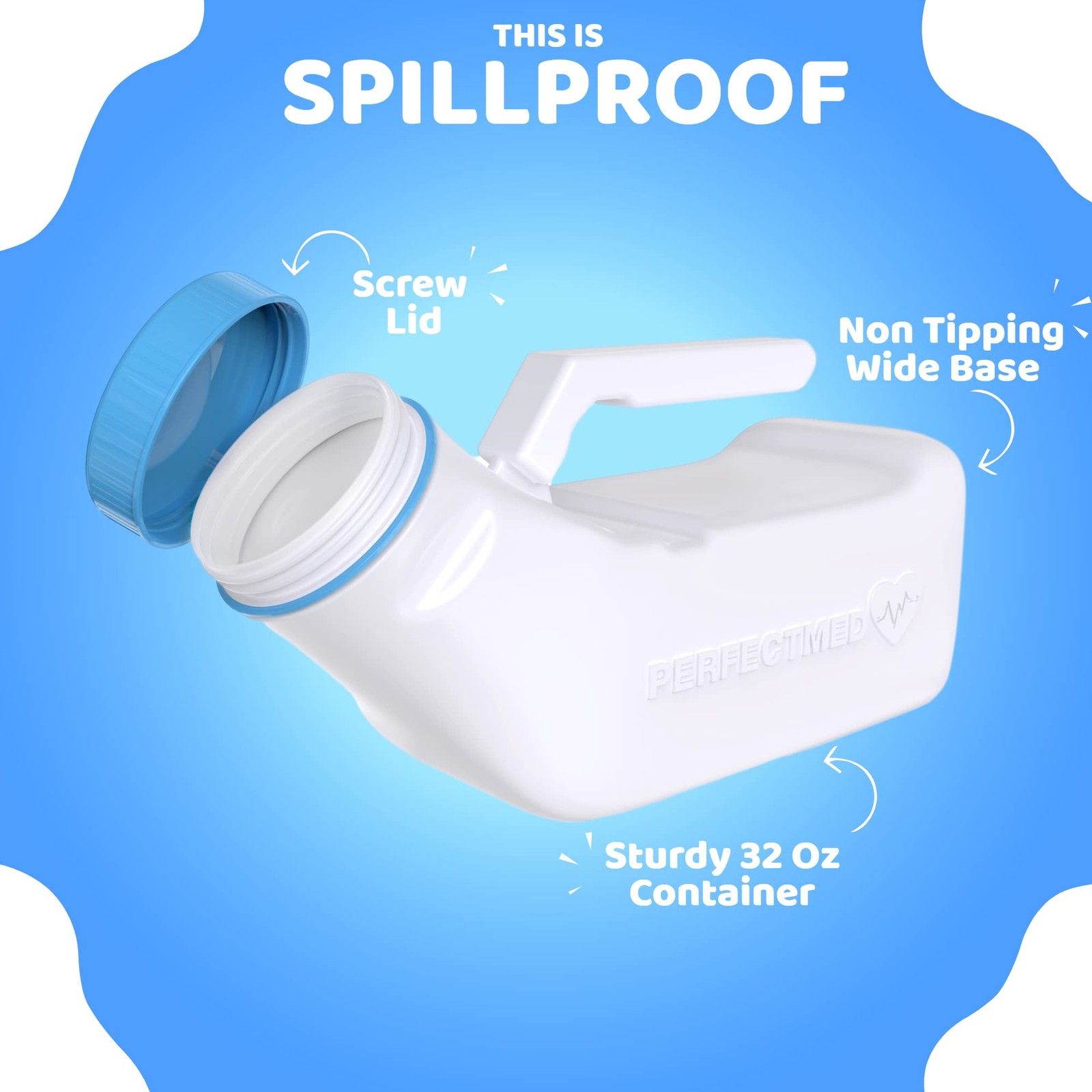 Female Urinal Spill Proof 32 oz (2 Pack)- for Women & Men – Pack of 2