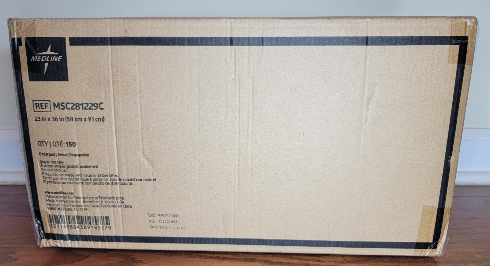 Medline 150 ct 23 x 36″ MSC281229C 3-Ply Lightweight Economy Grade Under Pads