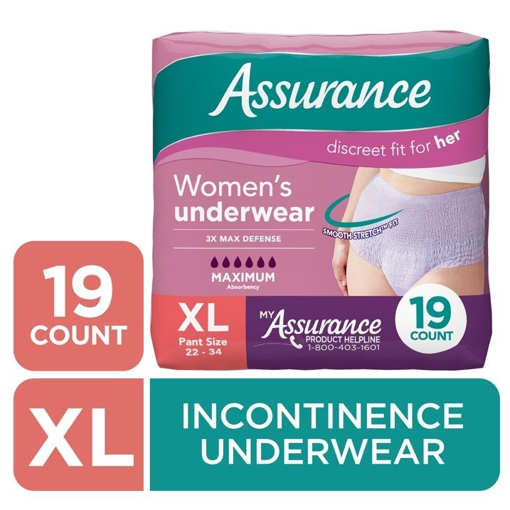 Assurance Women’s Incontinence & Postpartum Underwear XL Maximum Absorbency 19Ct