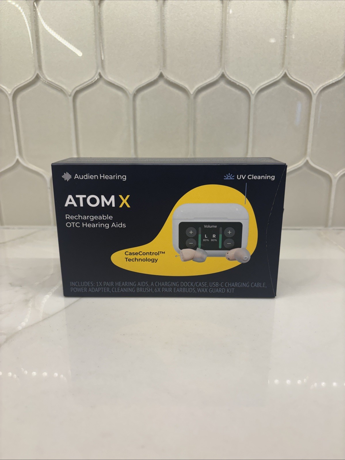 AUDIEN HEARING ATOM X RECHARGEABLE BLUETOOTH OTC HEARING AIDS