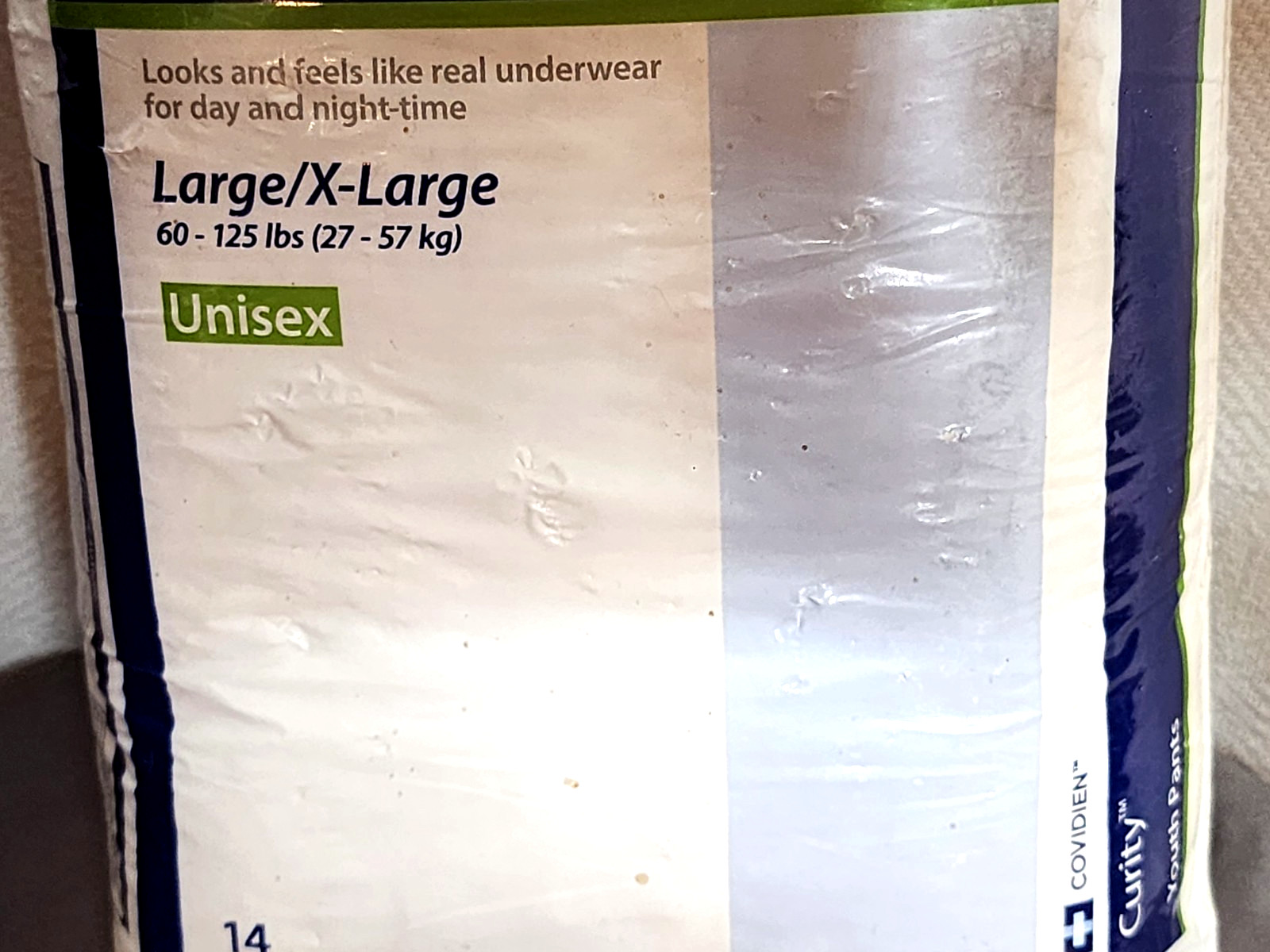 Covidien Curity 70074A Youth Pants Large/X-Large 60-125lbs 14 Pack