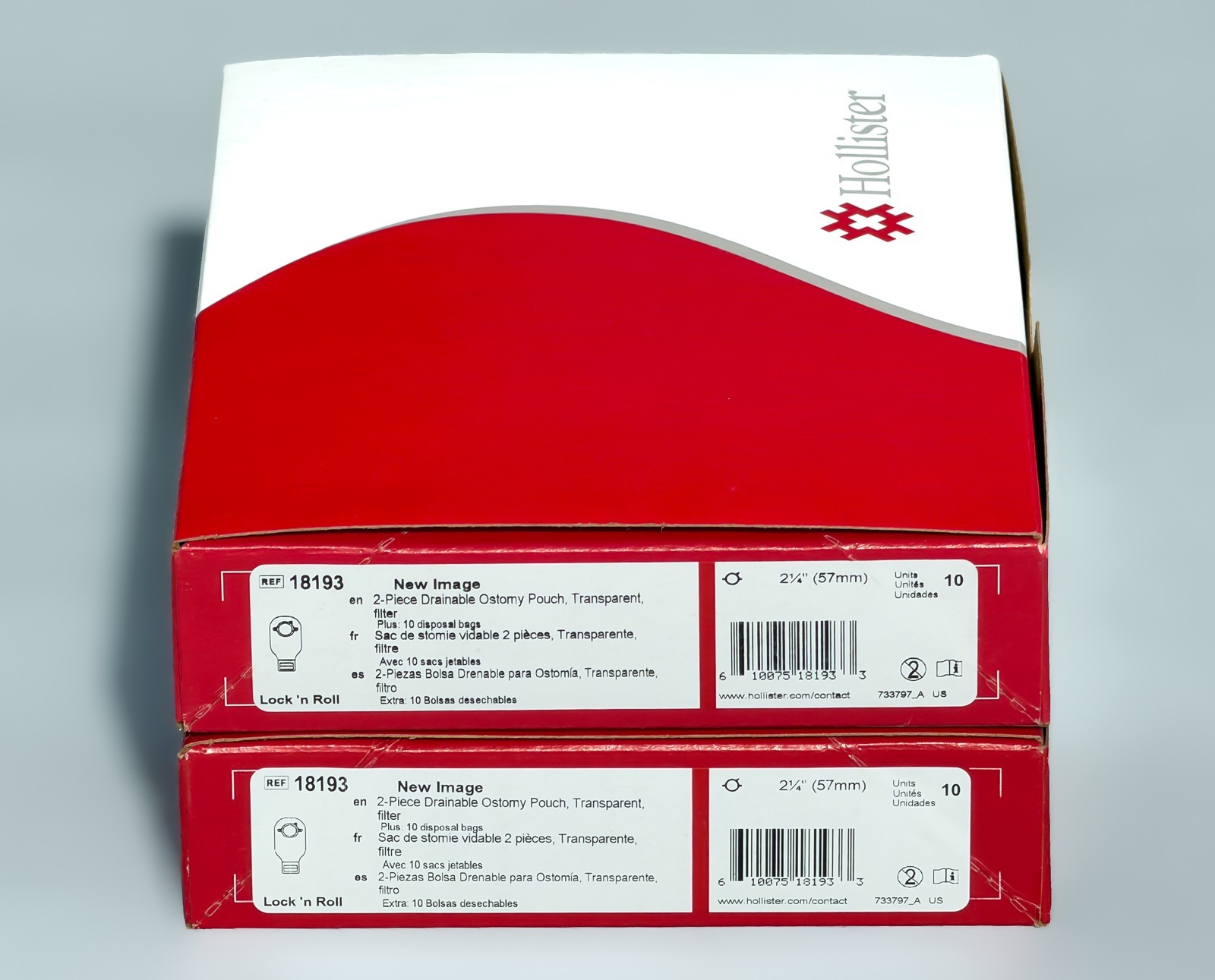 2 Boxes of 10 Hollister 18193 Drainable Ostomy Pouch w/Filter, 2-1/4″ Exp 2030