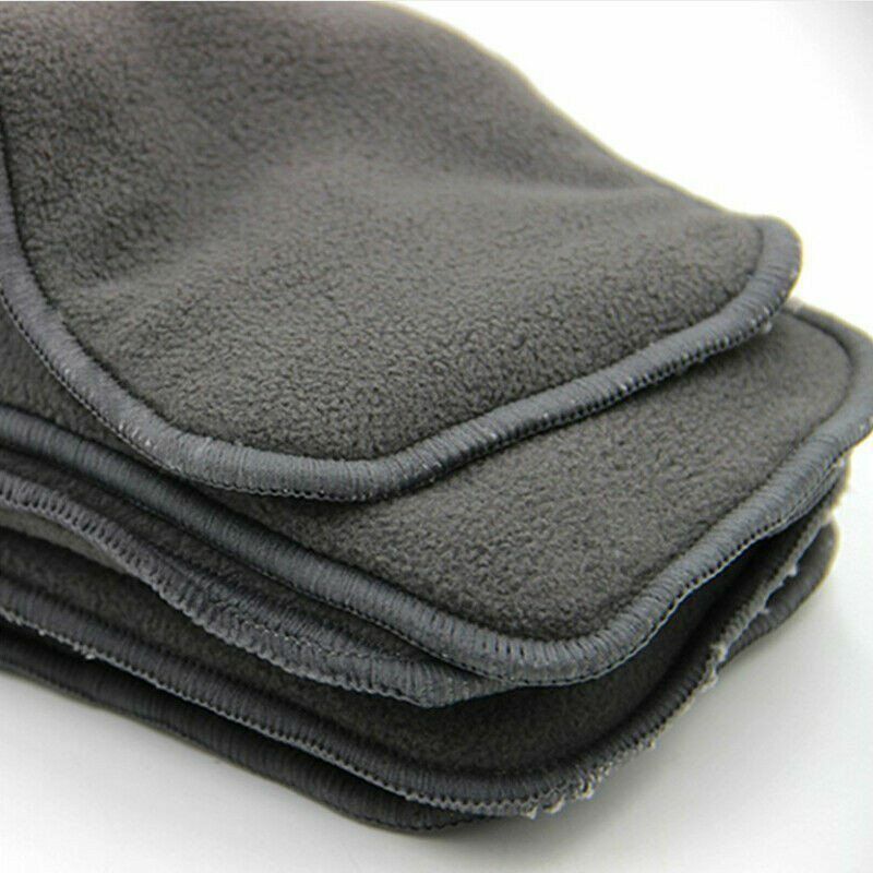 Nappy Liner Insert Washable Adult Diaper 5 Layers Bamboo Charcoal Cloth new