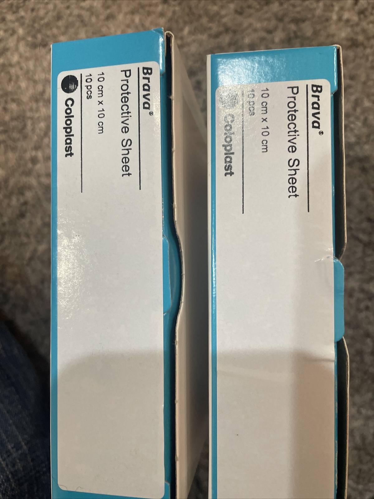 2 Boxes Coloplast 032105 Brava Protective Sheets 4″ X 4″ / 10cm X 10cm, 10pc per