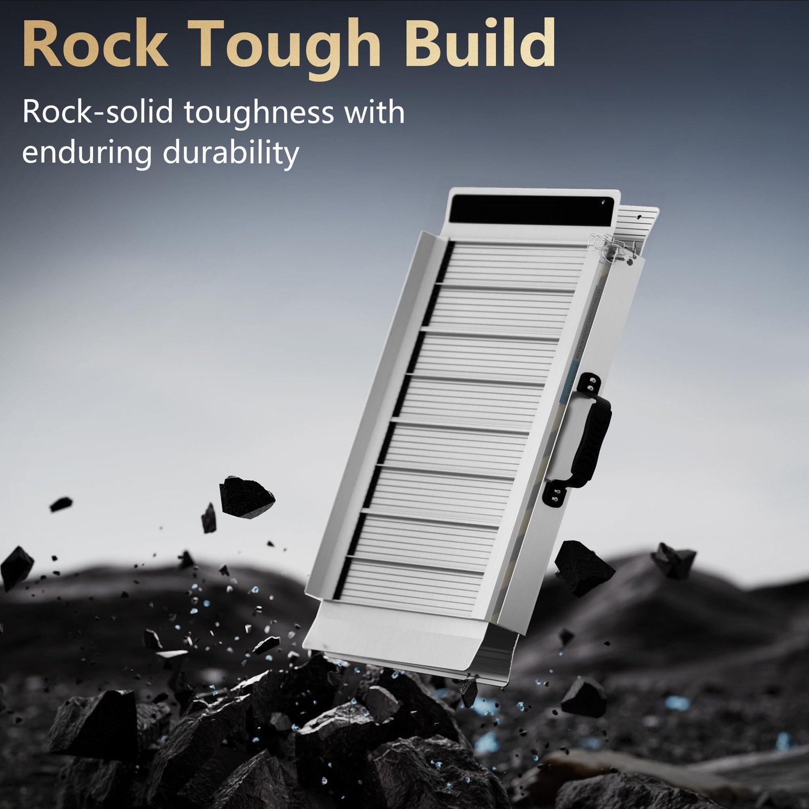 Sdroiixy 2Ft Portable Ramp Aluminum Ramps Handle Anti-Slip Folding Wheel Chair