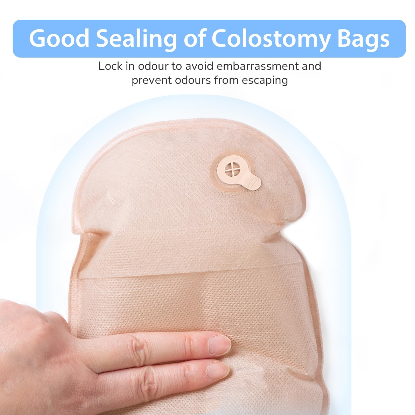 20 PCS Colostomy Bags, One Piece Ostomy Bag, Exhaust Valve, 60 mm