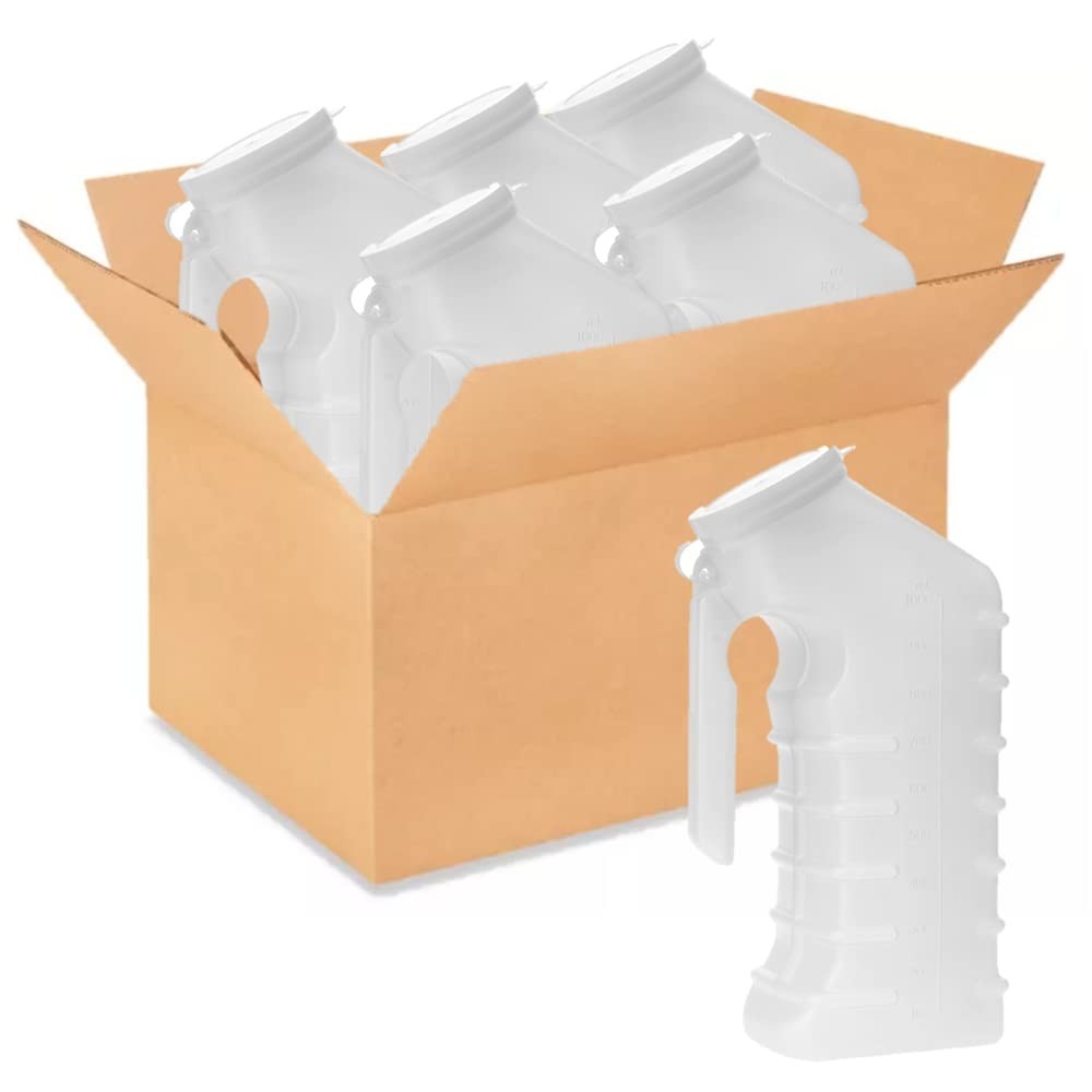 Portable Male Urinal with Cover – Odor Shielding, Spill-Proof, 1000cc Capacity,