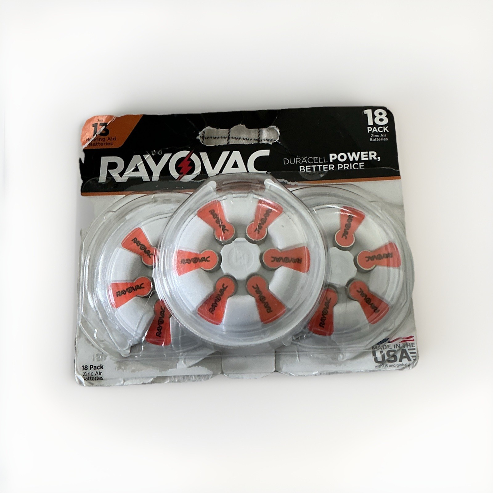 Rayovac Size 13 Hearing Aid Batteries 18 Pack EXP 09/27