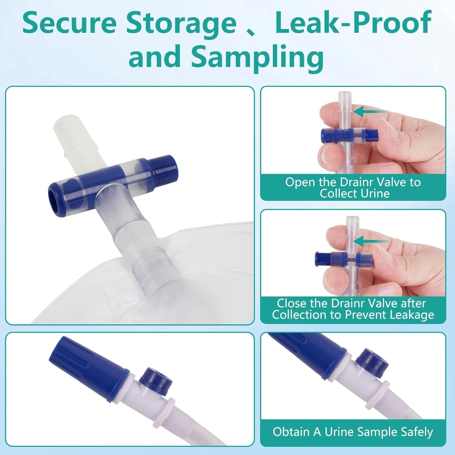 Condom External Catheter Kit for Elderly Men Age 80-2x1000ml ,1x2000ml
