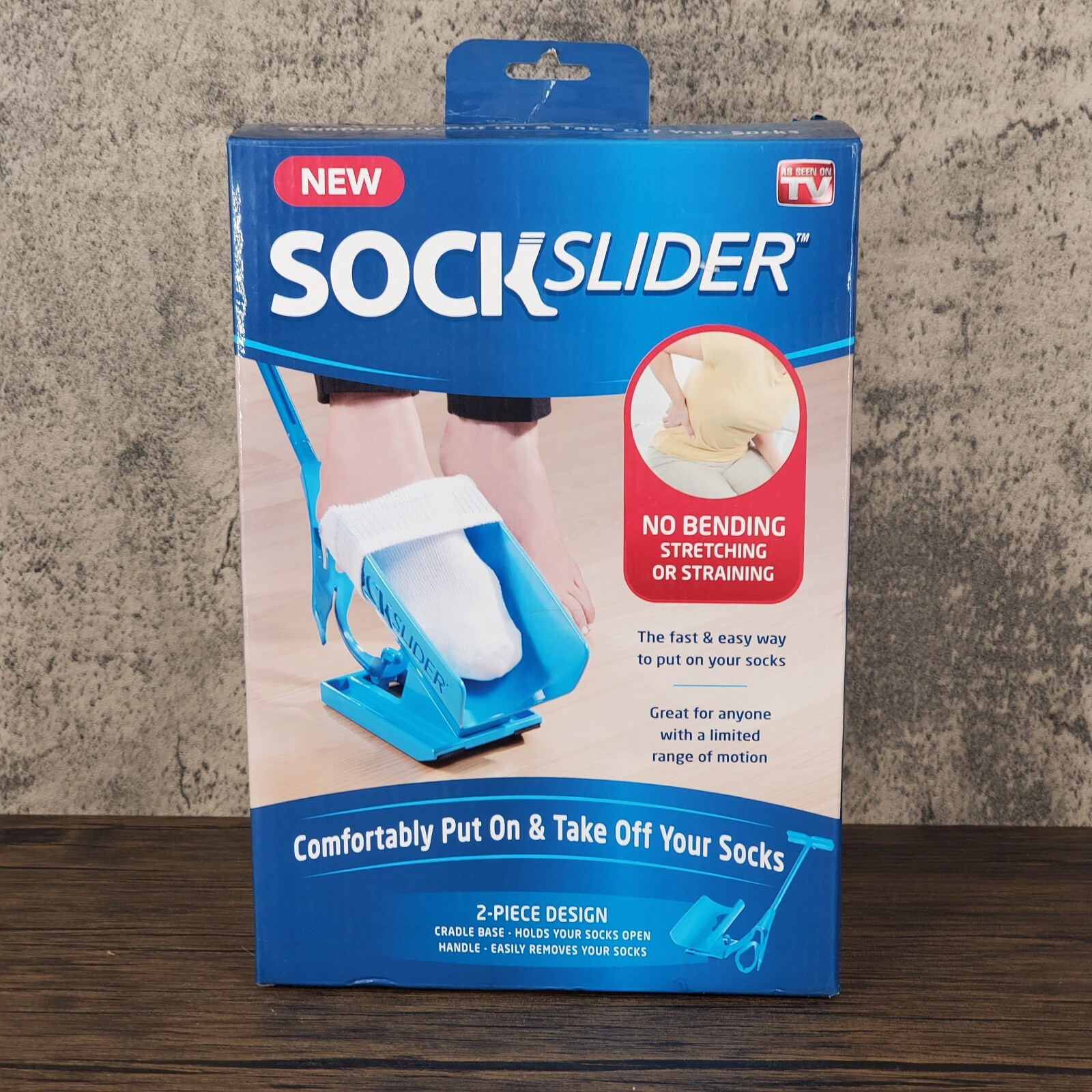 Sock Slider As Seen On TV Easy On & Off Helper Sock Aid / Shoe Horn Made in USA