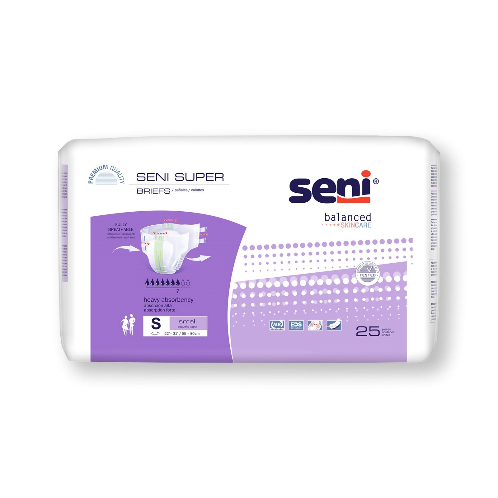 Seni Super Heavy Absorbency Incontinence Brief, Small (PK/25)