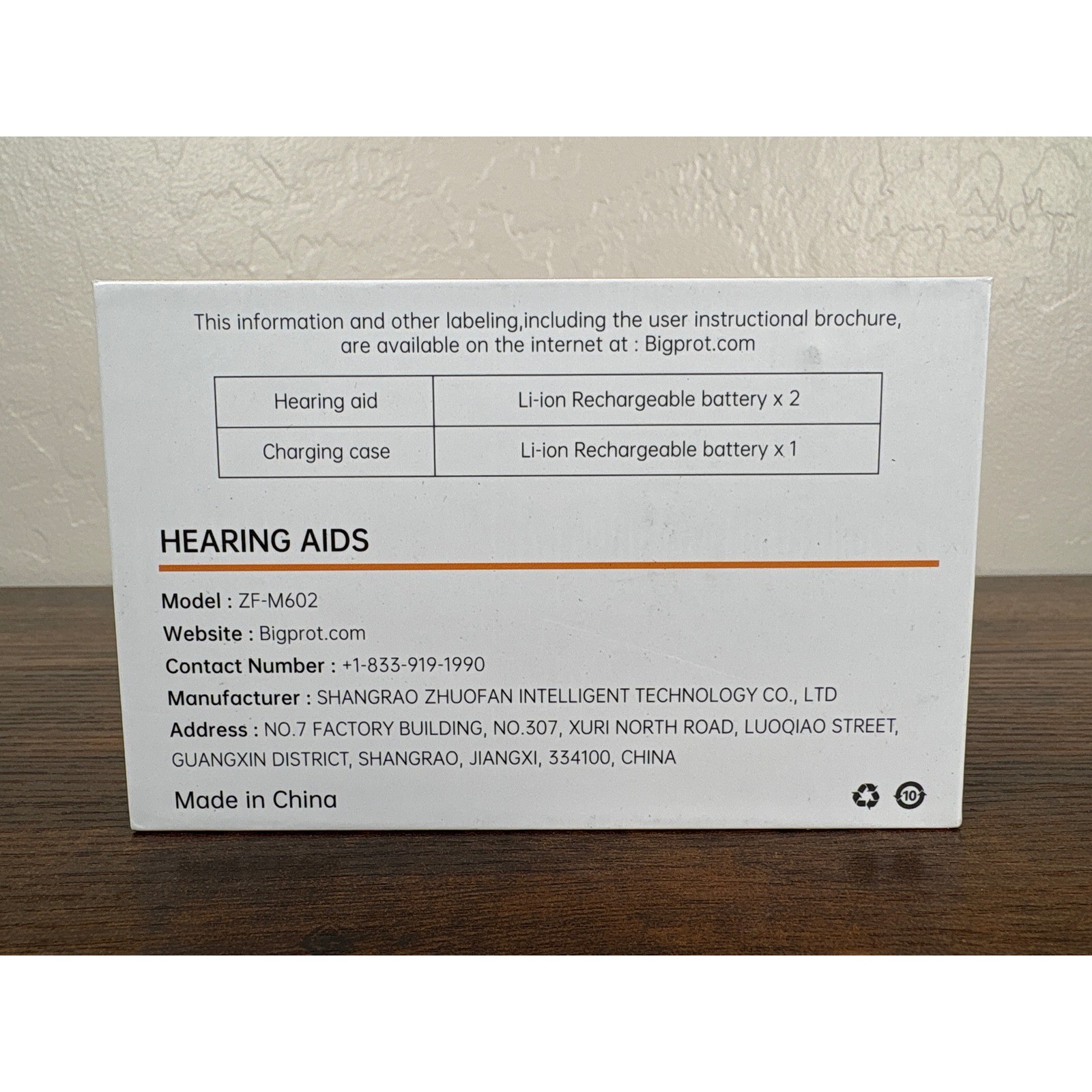 Bigprot ZF-M602 Rechargeable Hearing Aids with Charging Case Pair Beige White