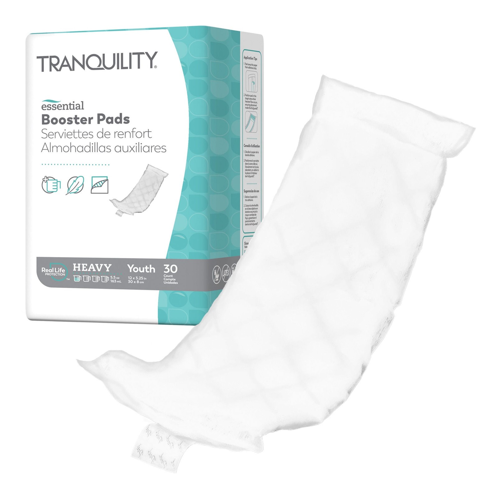Tranquility Booster Pad 3-1/2 X 12 Inch Flow-Through Pad 180 Ct