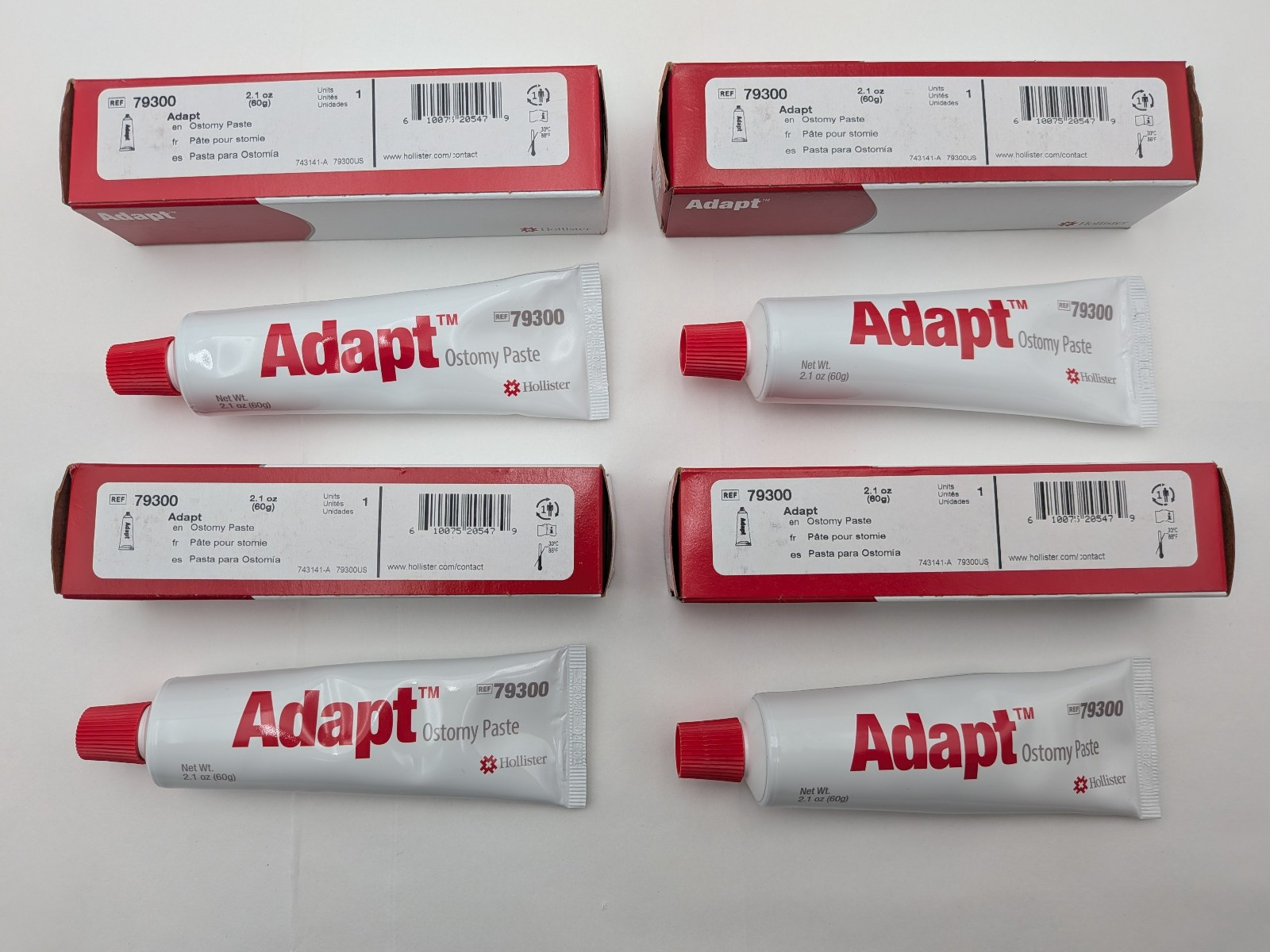 Lot of 4 Hollister Ostomy 79300 ADAPT Stoma Paste 2.1 oz Tube Expires 2027-2028