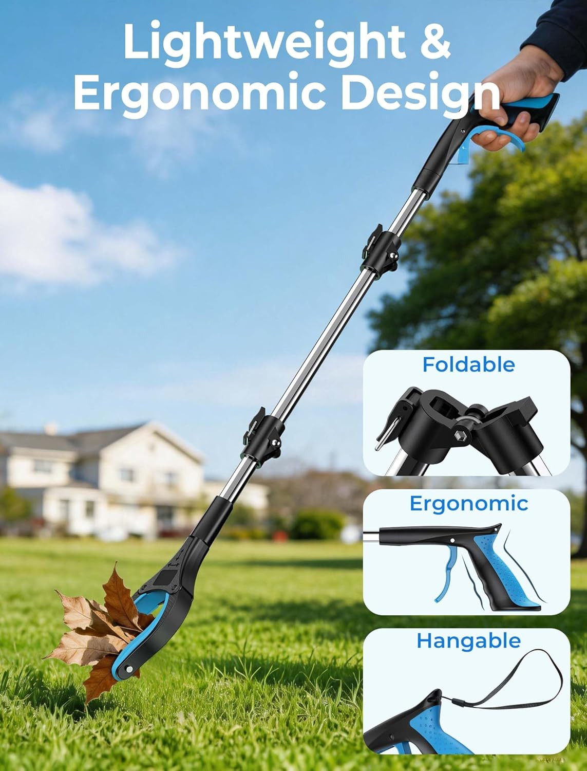 32″ Grabber Reacher Tools, 2 Pack Upgraded Strong Foldable Reacher Grabber Heavy