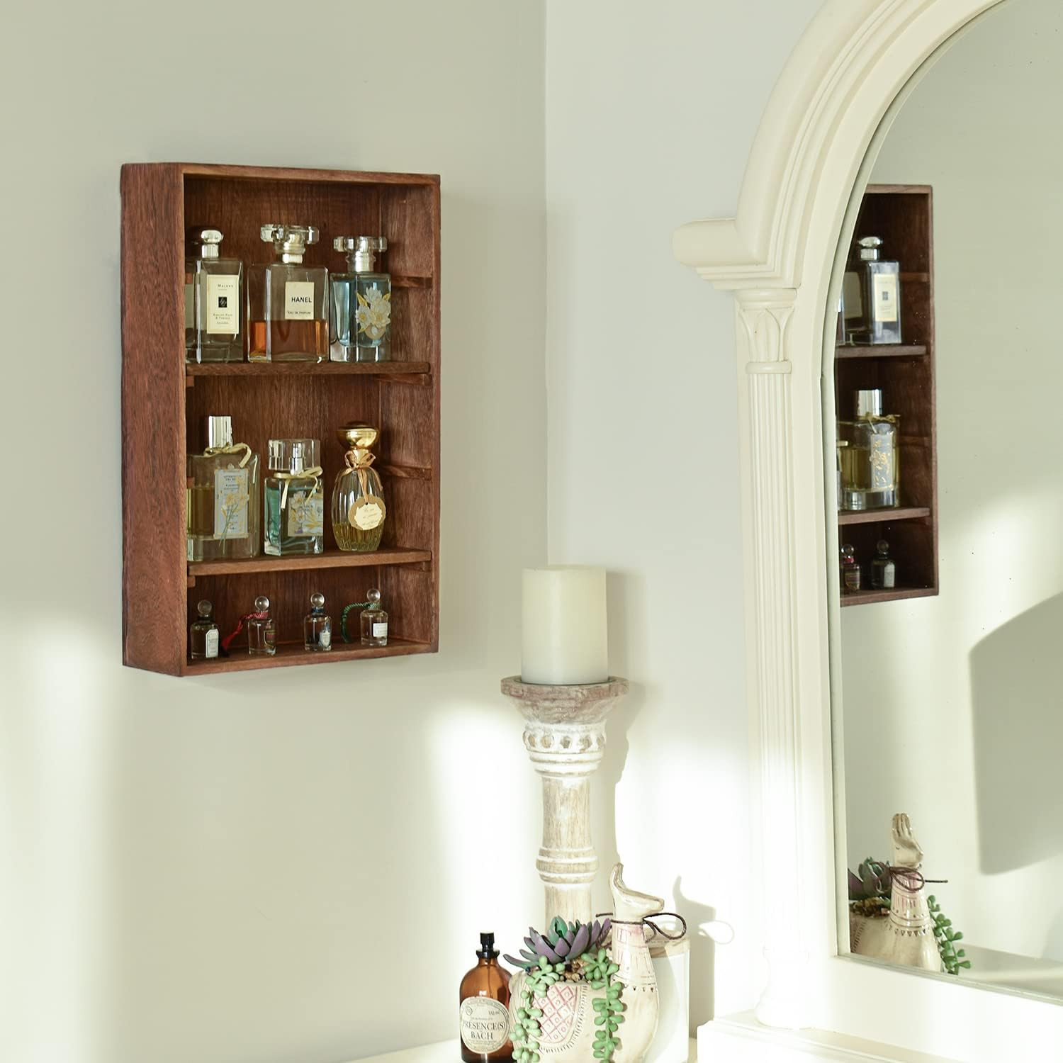 Wooden Wall-Mounted Display Shelves Rack for Collectibles-Figures,Shot Glasses,S
