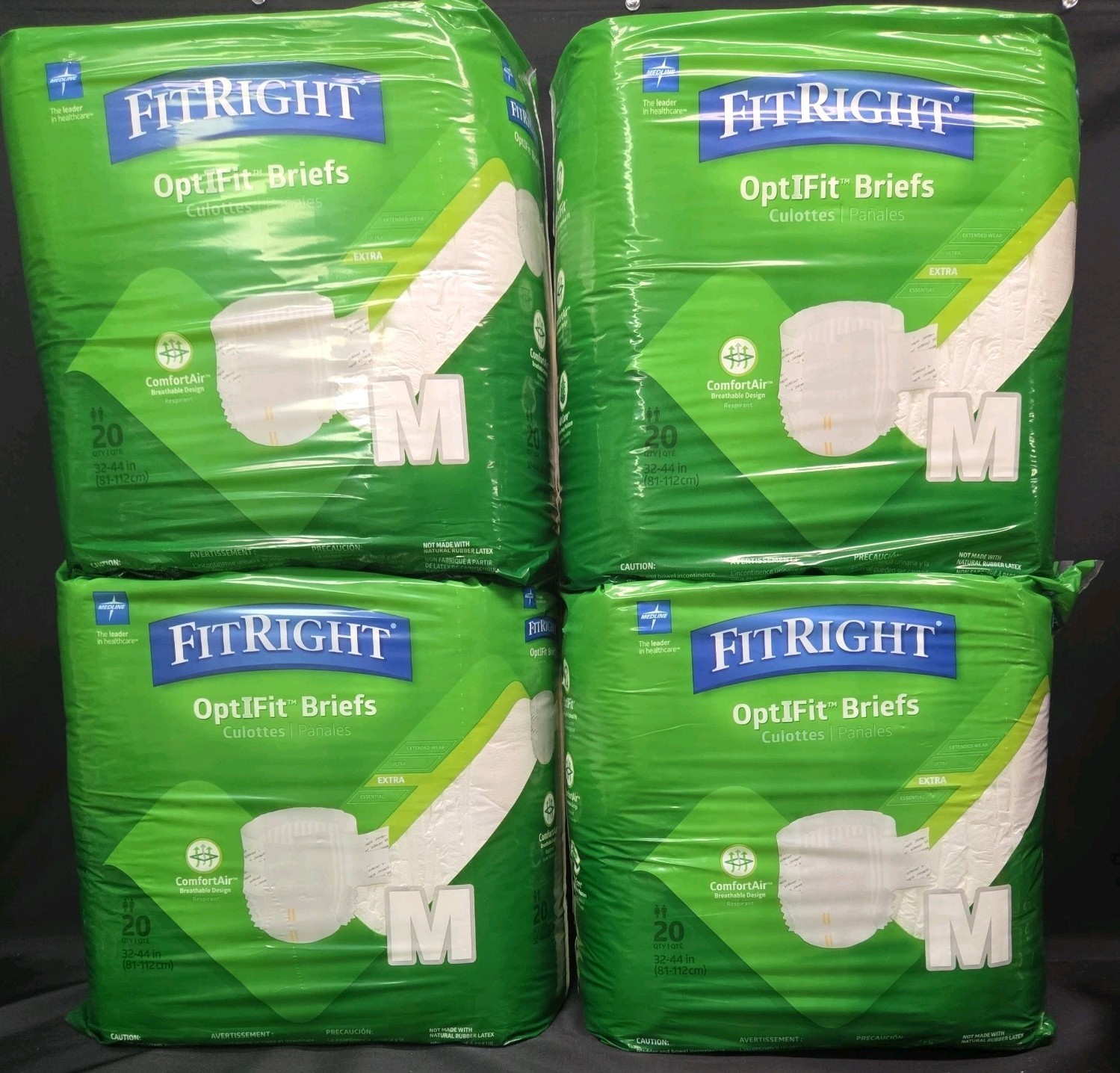 Medline FitRight OptiFit Briefs Adult Diapers (Extra) Size M 32-44in – 80 Briefs