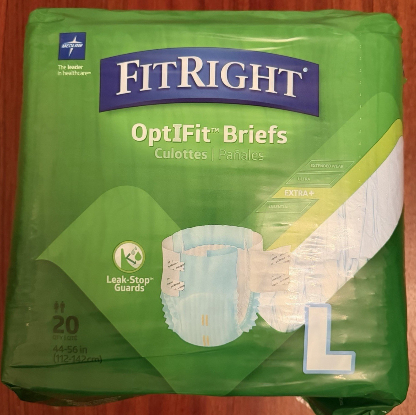 FitRight Extra+ Adult Diapers OptIFit Briefs Large 20 Count (Ships Discretely)