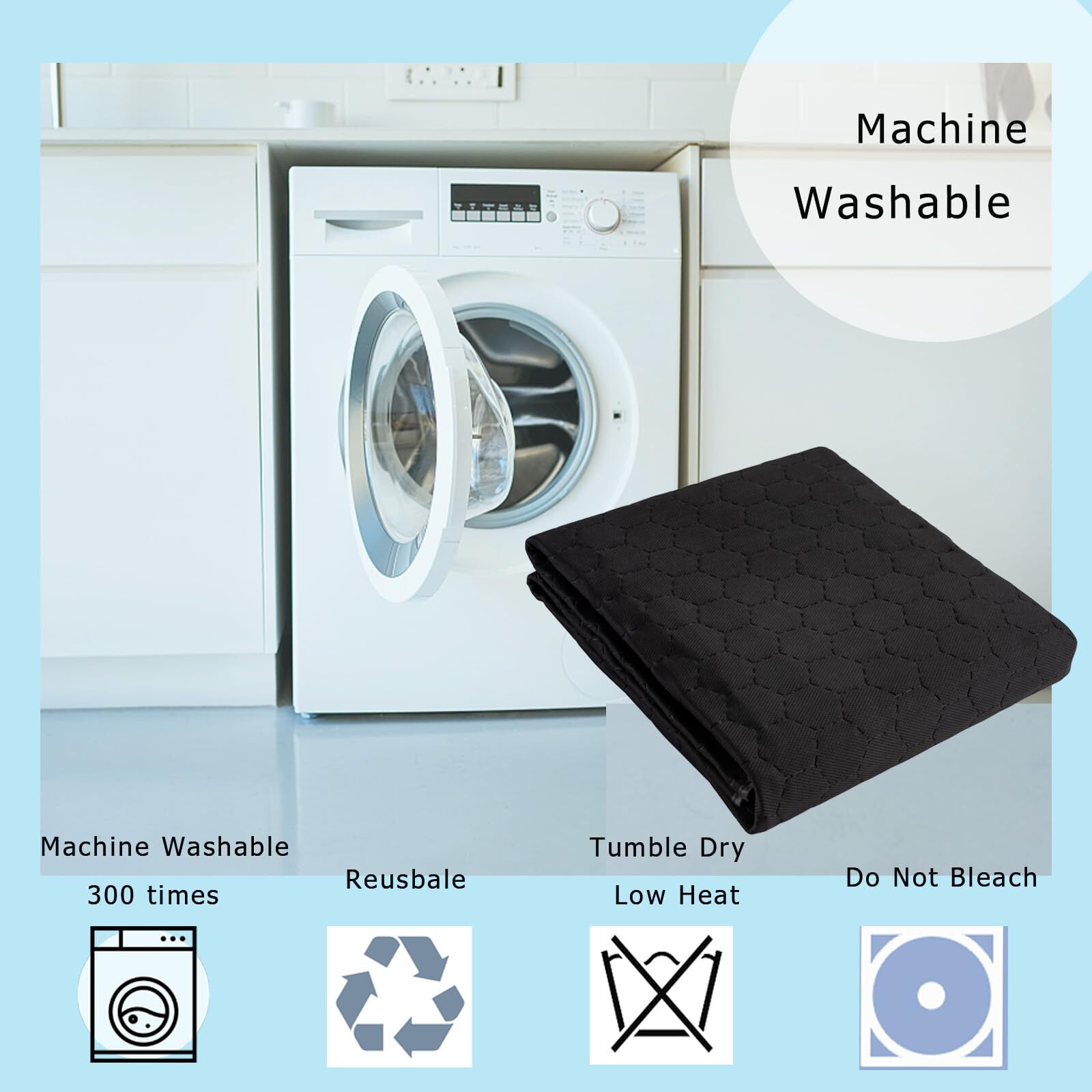 Non-Slip Absorbent Incontinence Bed Pads Reusable Washable Incontinence Under…