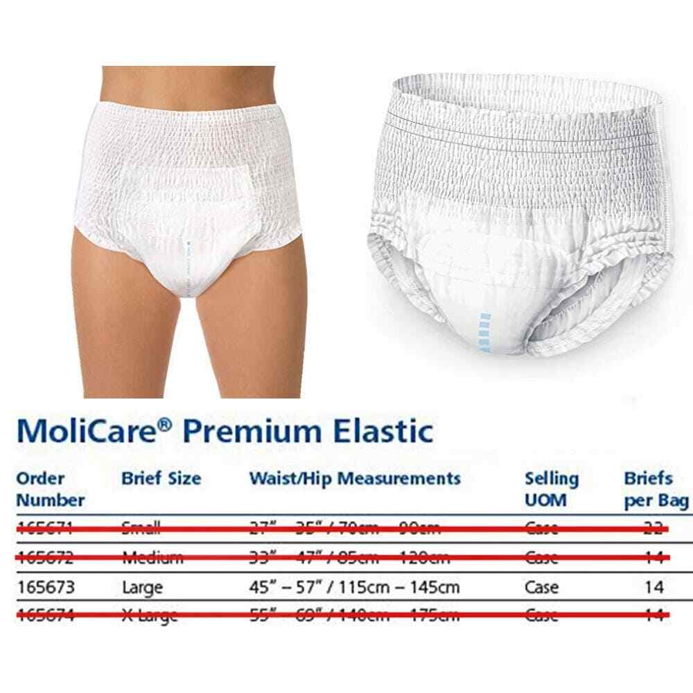 56-PK Molicare Level 5 Premium Mobile Pull-Up Pant, Size L, 1 Case (4 Packs/14)