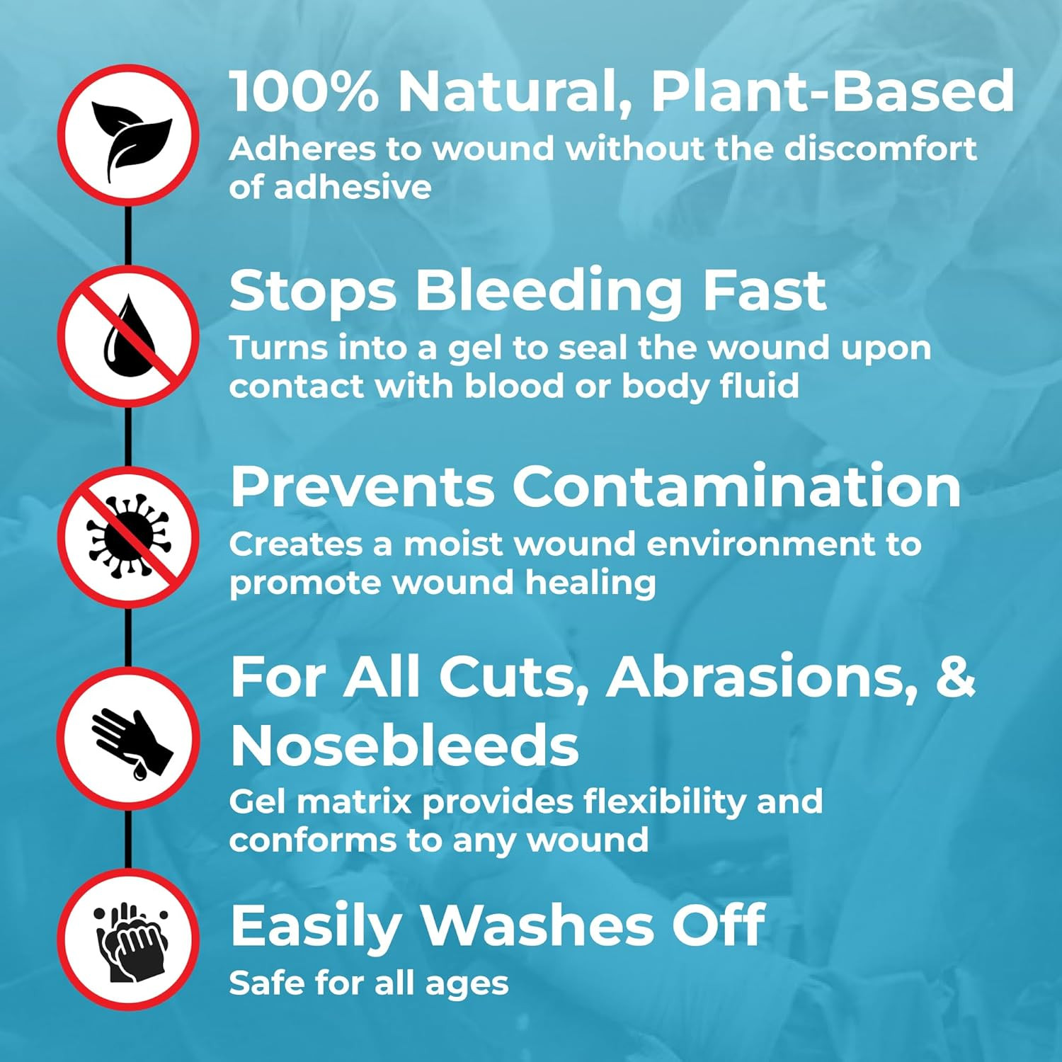 -Hemostatic Dressing: Controls Bleeding Fast, Natural, Plant-Based Wound Dressin