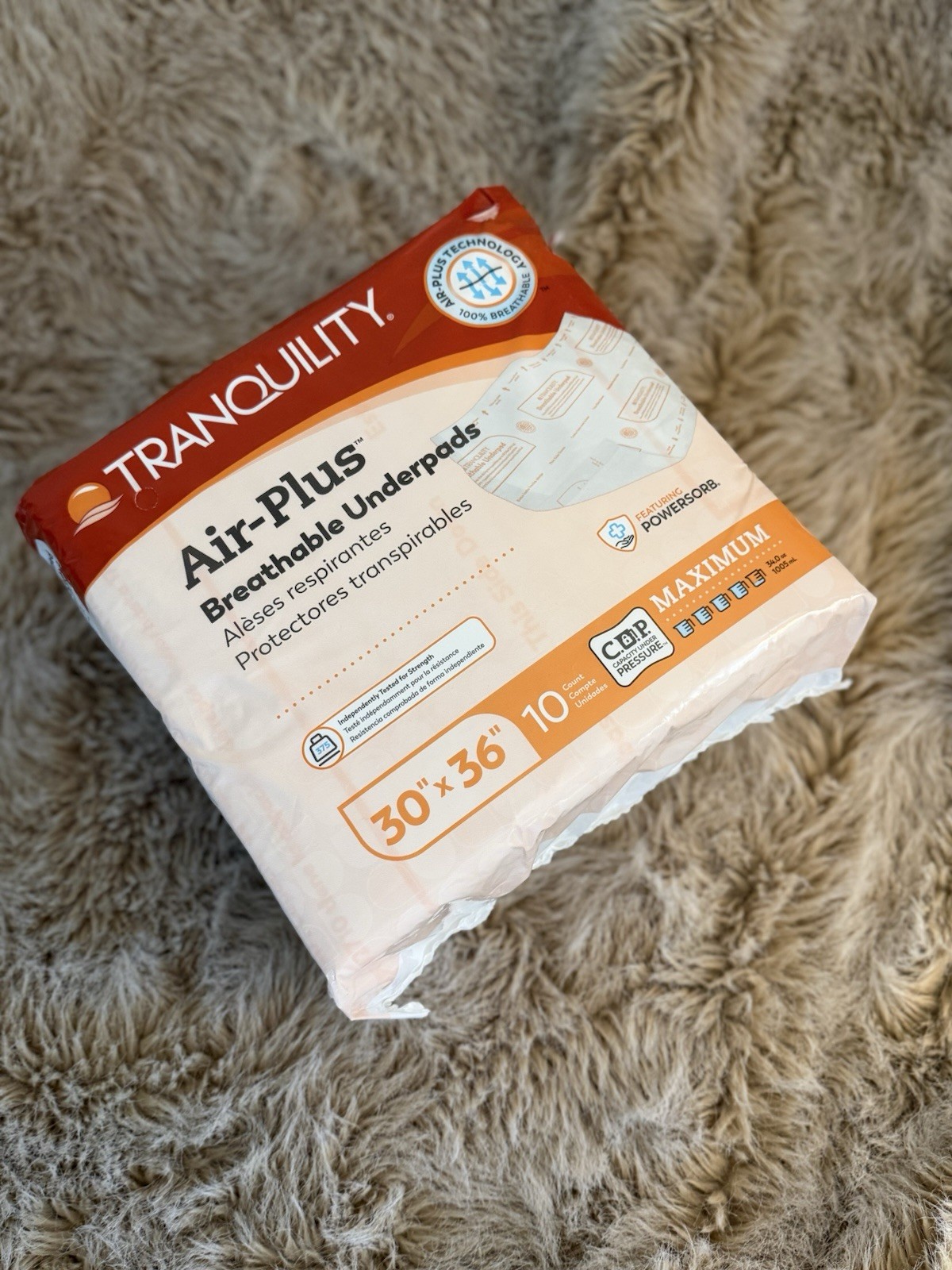 Tranquility Air-Plus Breathable Disposable Underpads White 30 x 36 in Maximum