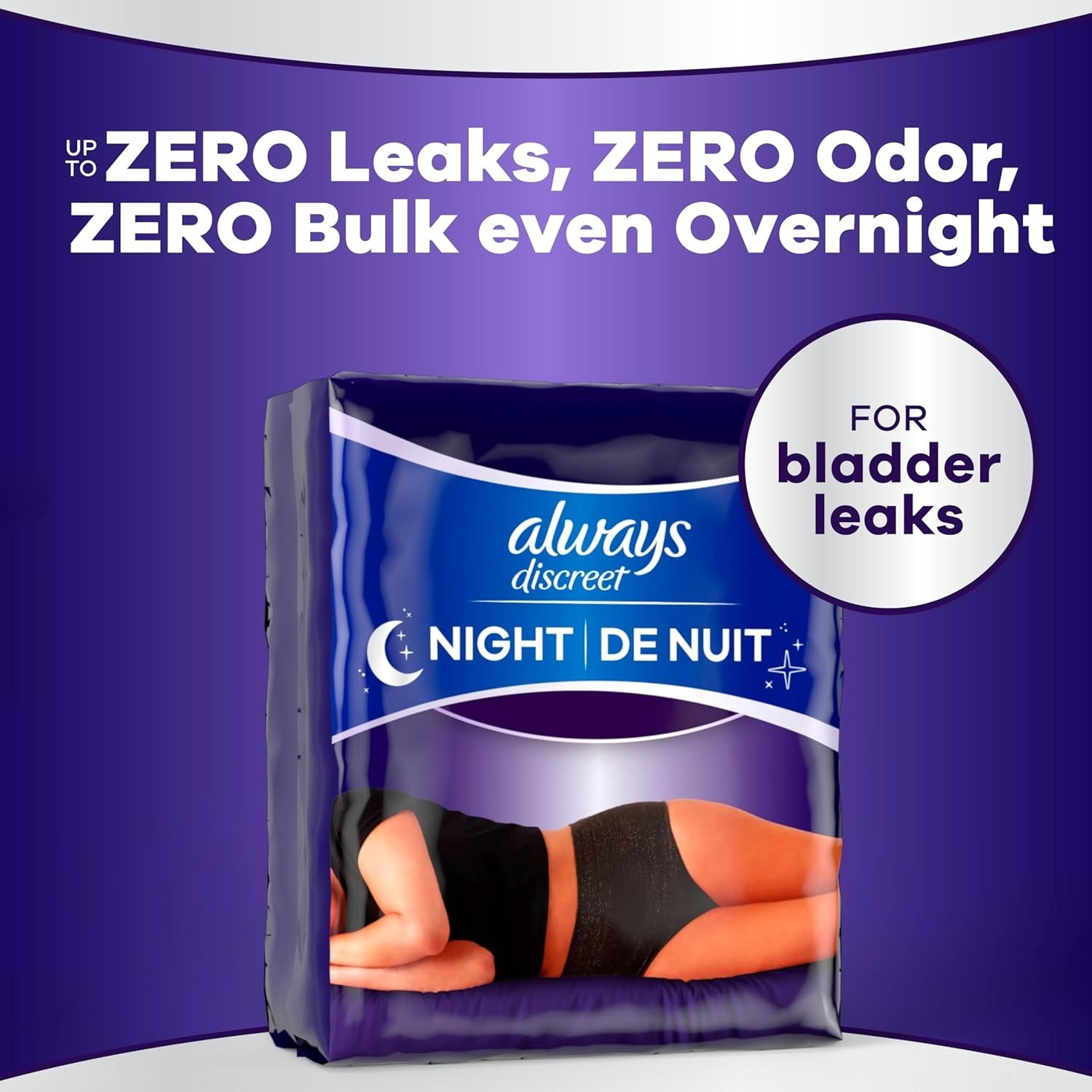 Always Discreet Night Extended Overnight Absorbency Incontinence Women Underwear