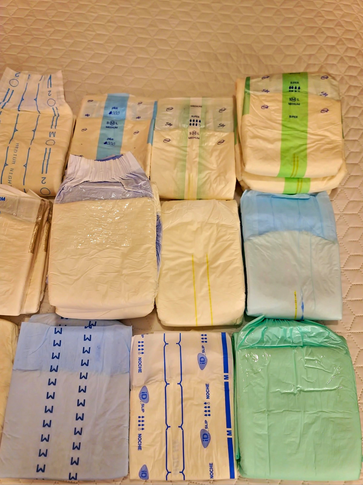Lot of Vintage Adult Diapers ABDL. European and Discontinued. Size Medium.