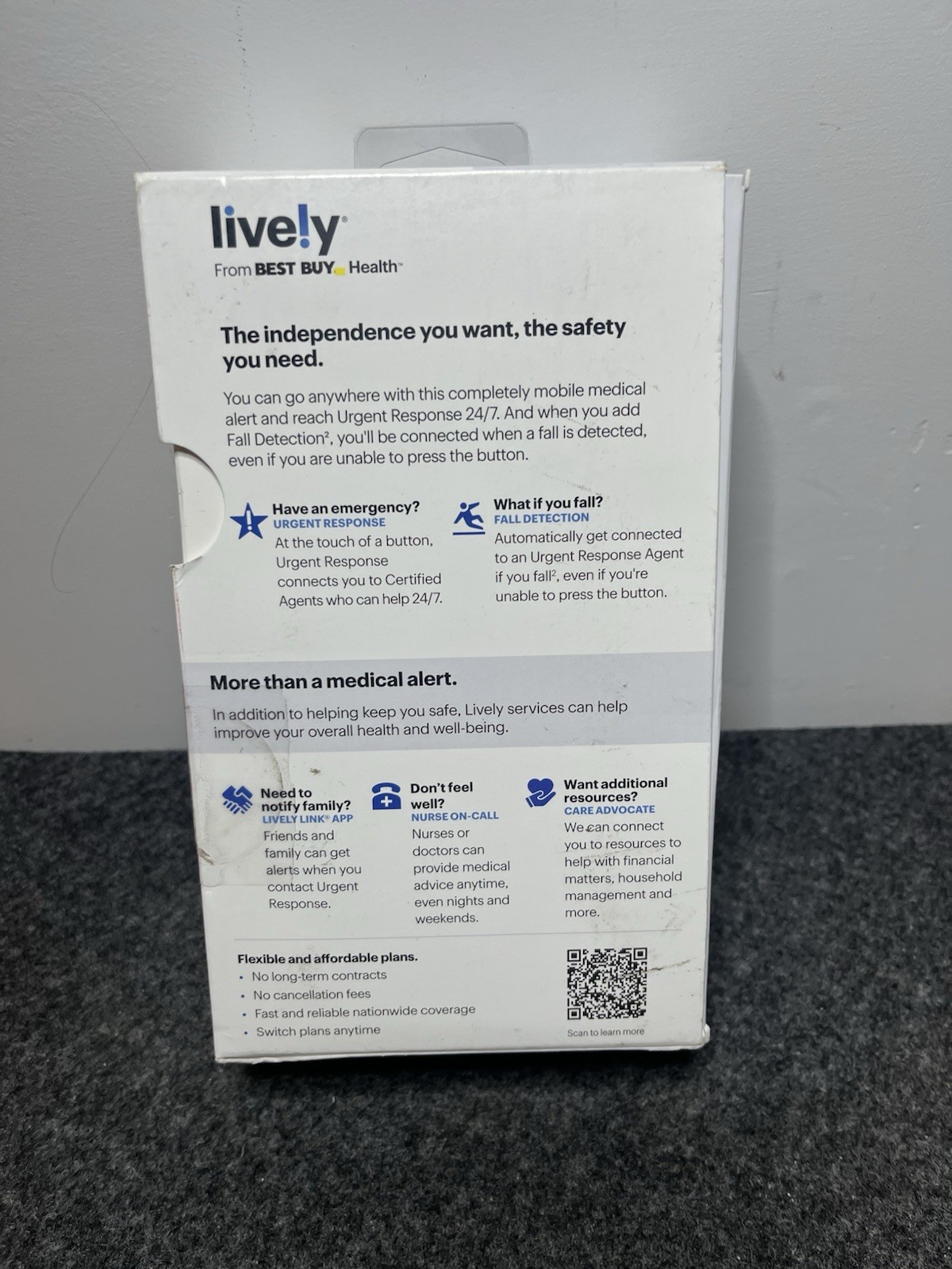 Lively Mobile2 Medical Alert Device GPS 24/7 Help Open Box