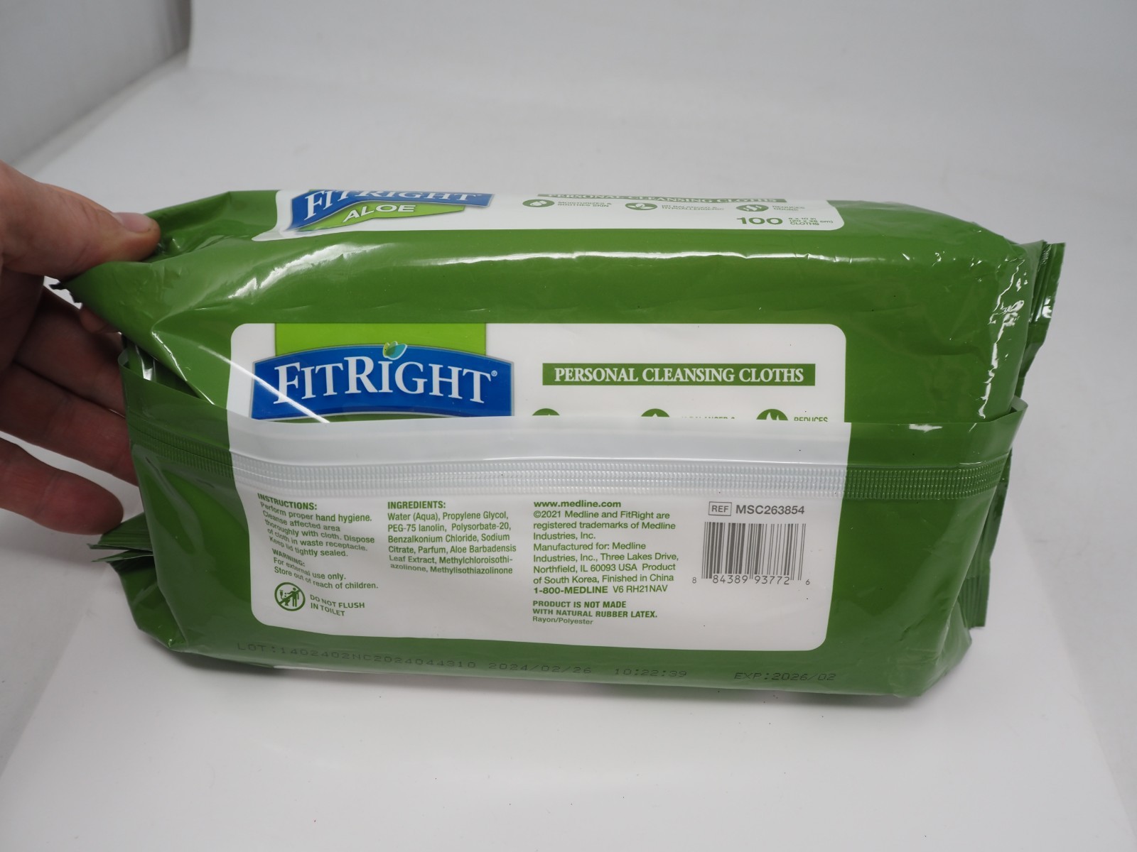 FitRight Aloe 100 Personal Cleansing Wipes, 8″x10″ Incontinence & Body Wipes