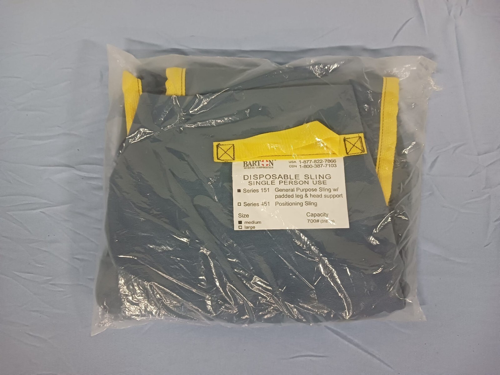 BARTON Series 151 Disposable General Purpose Sling w/Padded Leg &Head Support