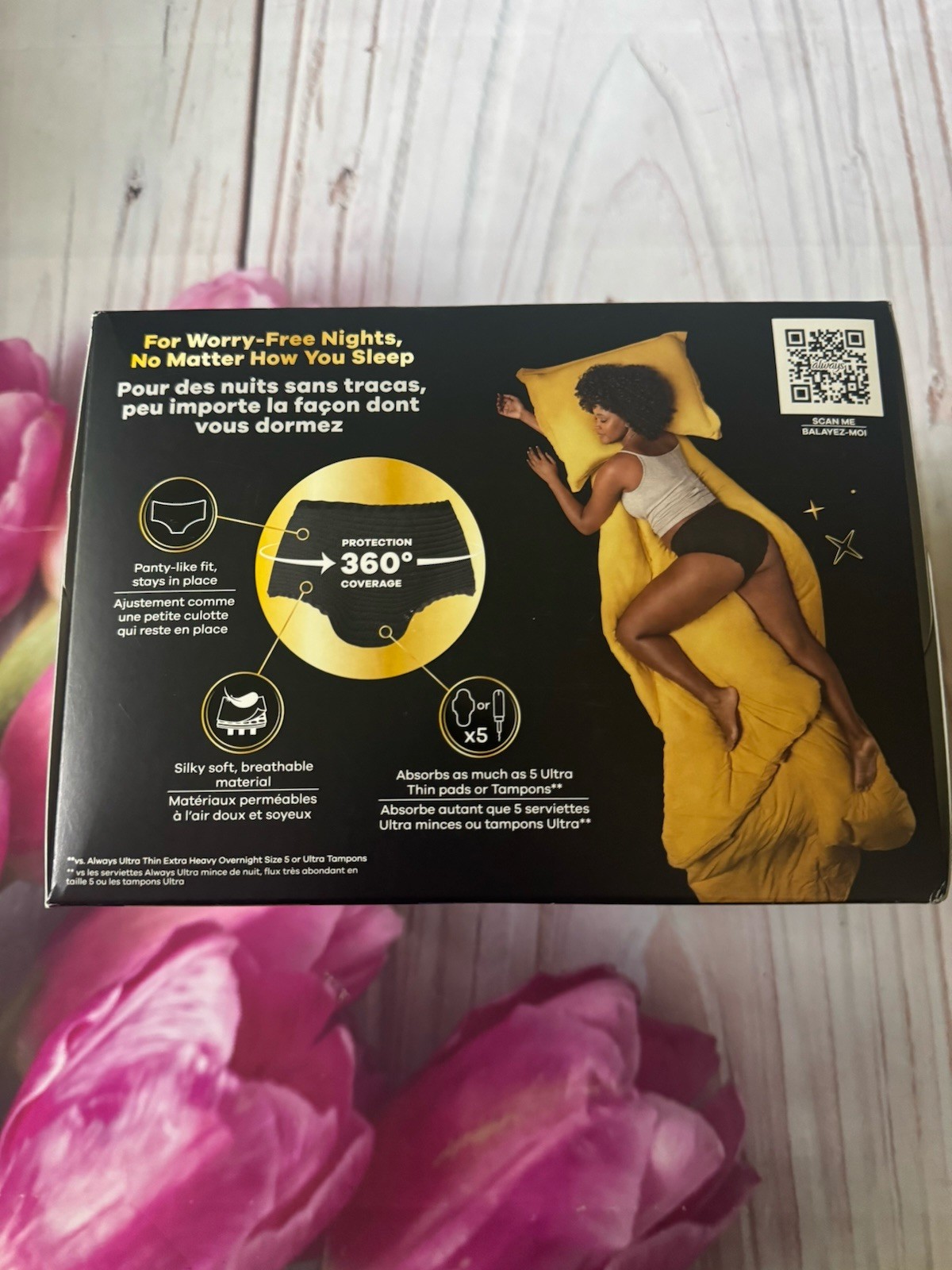 Always Zzz Disposable Period Underwear Size XL 2XL Pant Size 18–26 7 Count NEW
