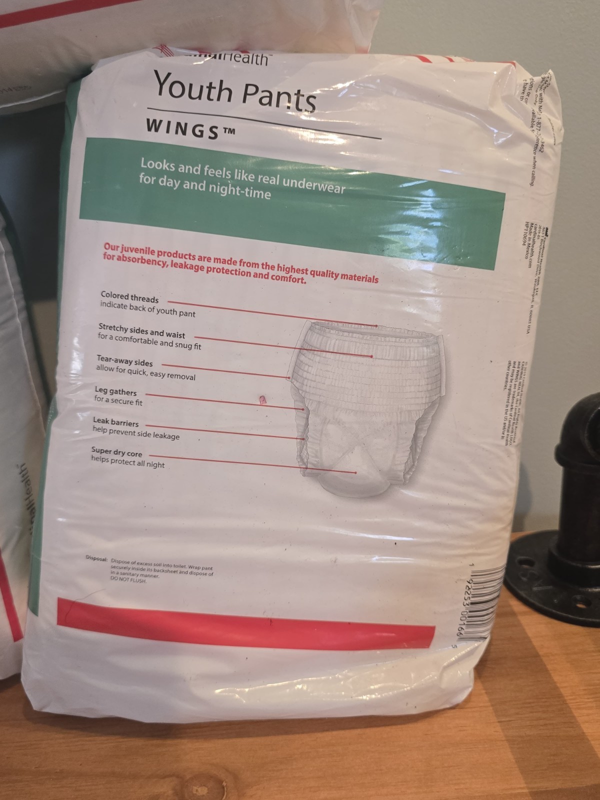Cardinal Health Wings Youth Pants Unisex Diapers Lot of 3 Packs – S/M & L/XL