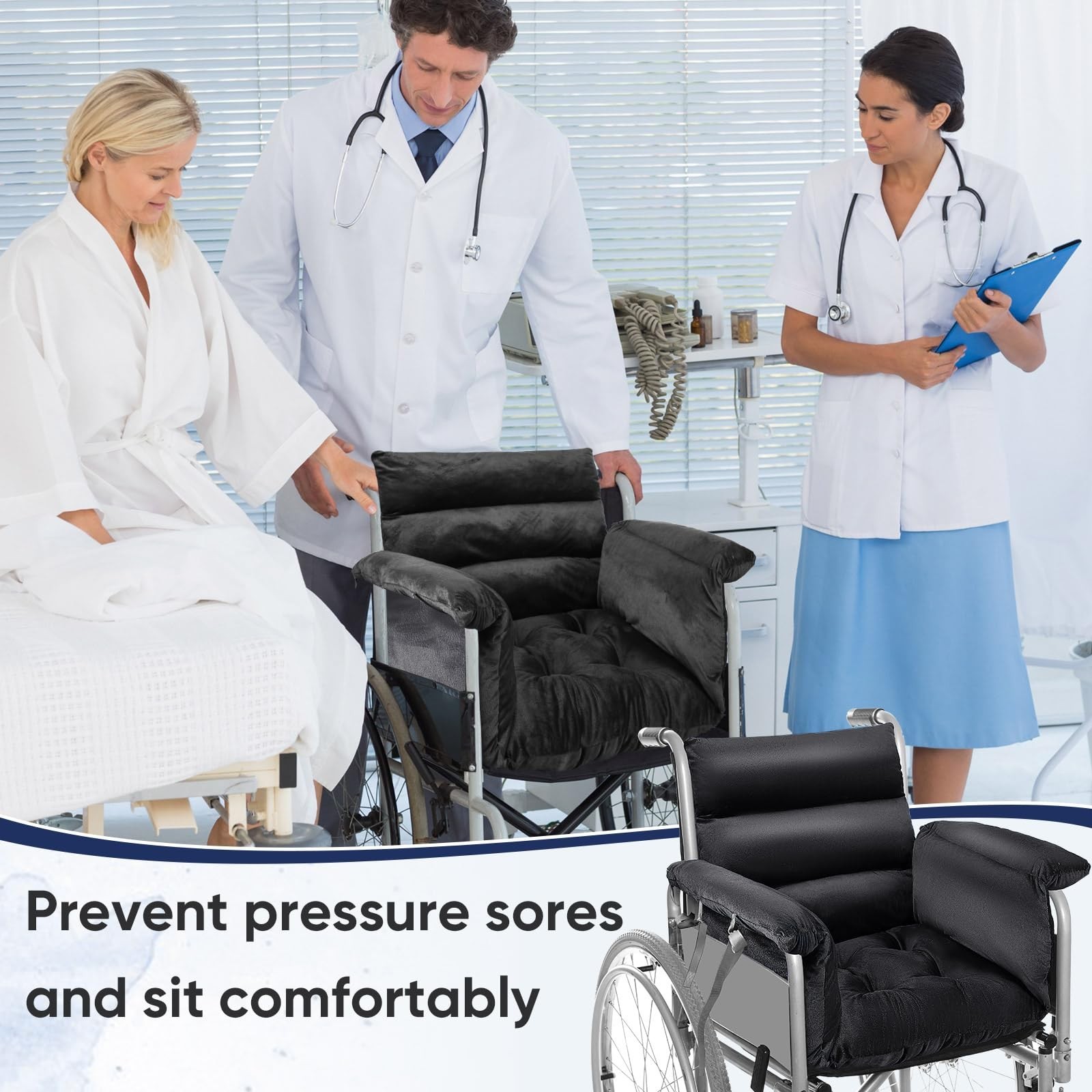 Suzile Wheelchair Cushion Wheelchair Seat Cushion with Strap Recliner Suitabl…