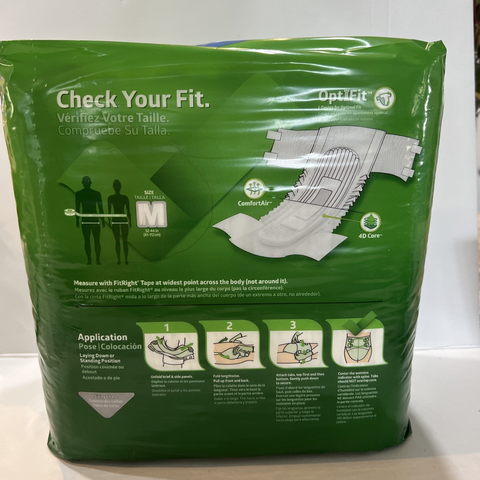Medline FitRight Extra OptiFit Briefs 20 Pack M 32 to 44″ Adult Diapers M