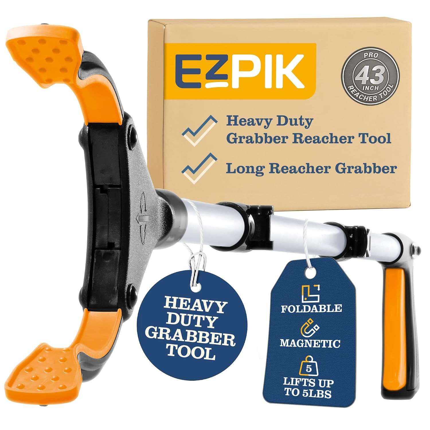 Pro 43″ Foldable Grabber Reacher Tool for Seniors – Grabbers for Elderly Reachin