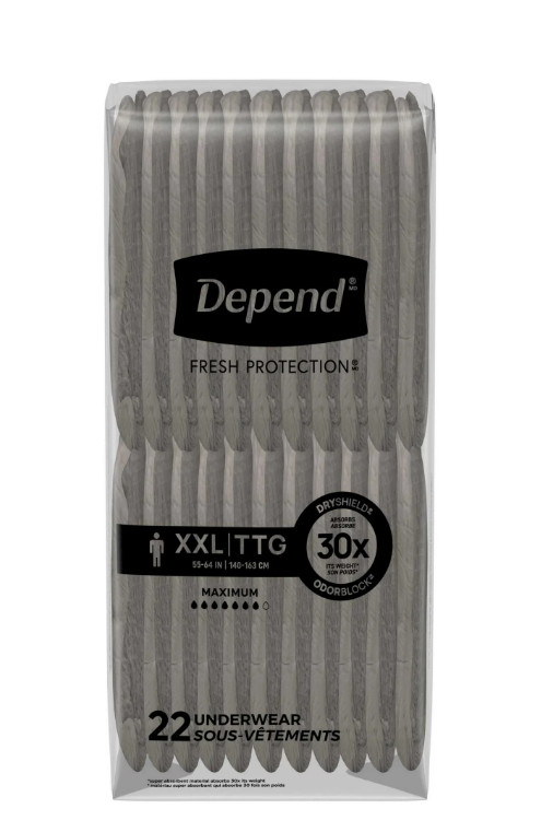 Fresh Protection Incontinence Underwear for Men, XXL 44 Count