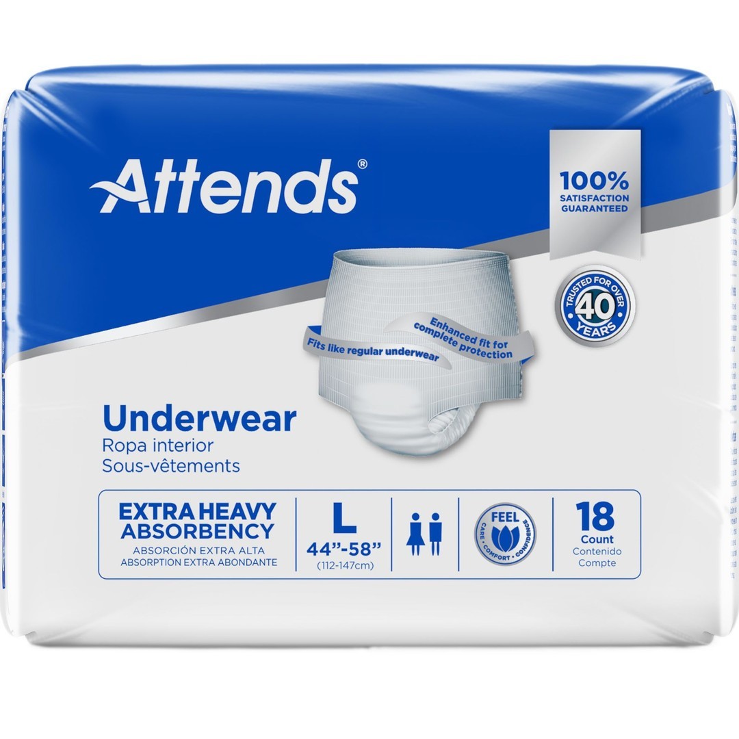 Attends Disposable Underwear Large 18 Ct Adult Diapers Extra Heavy