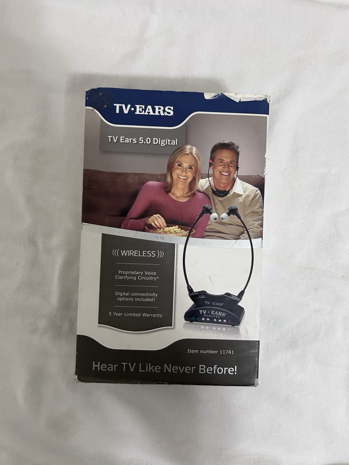 TV Ears 5.0 Digital Wireless Headset System Voice Clarifying 11741 Black
