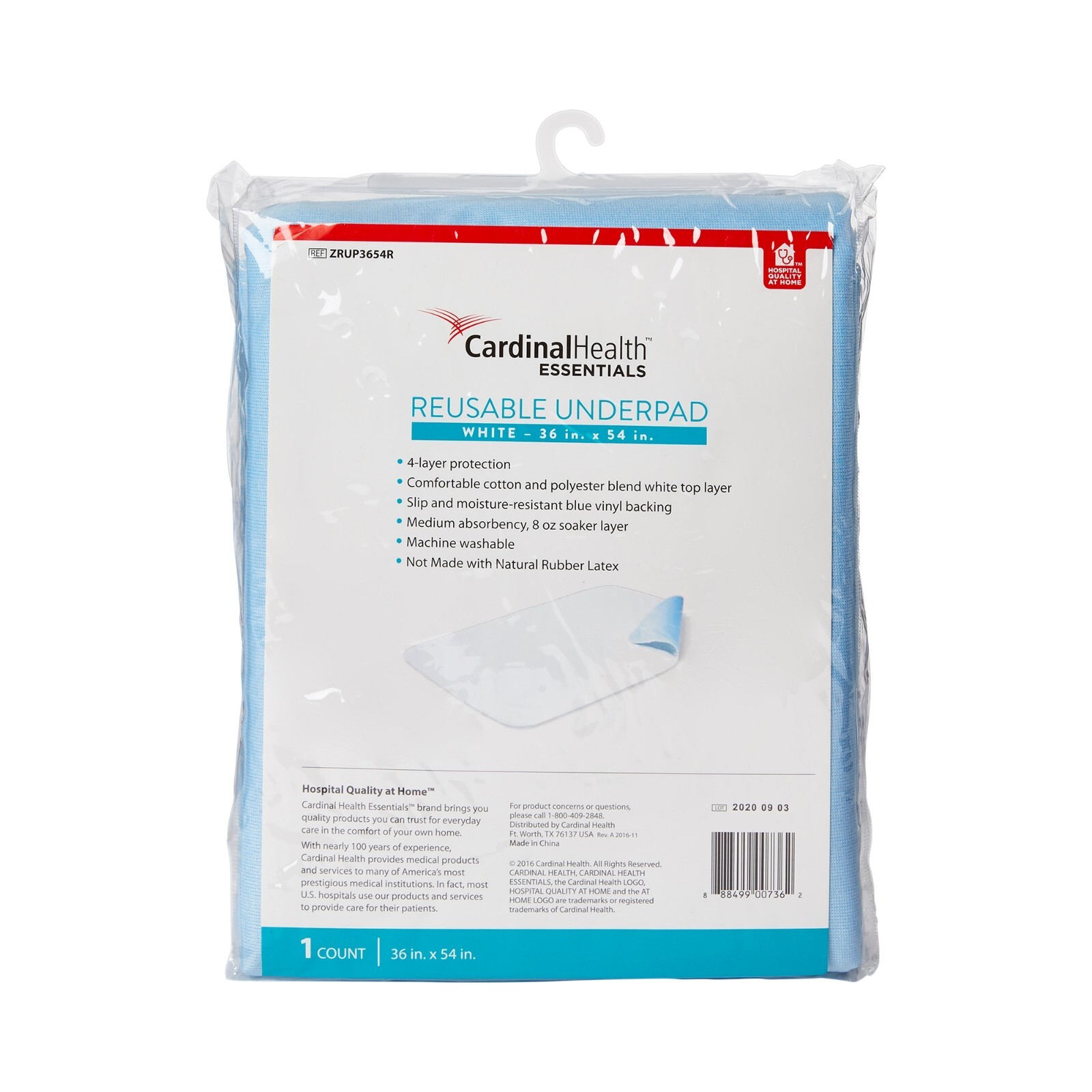 1 ReliaMed Reusable Washable Bed Pads Incontinence Underpads 36X54″ ZRUP3654R
