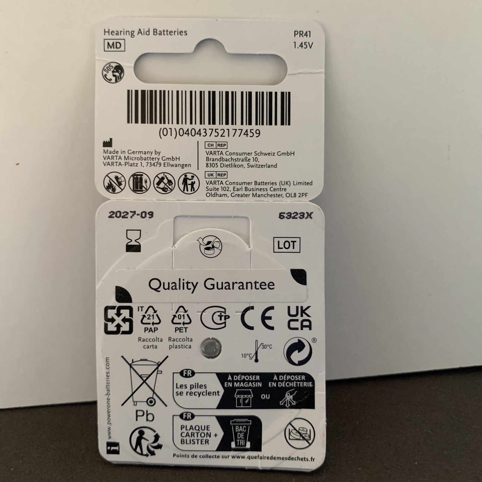 PowerOne Hearing Aid Batteries Size 312, PR41 (6 Batteries) Brown